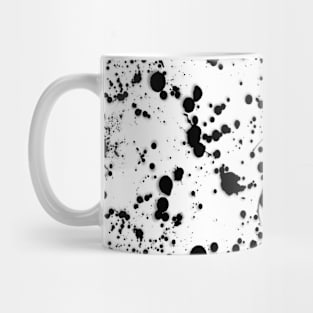 Black and White Pattern Paint Splats and Twigs Mug